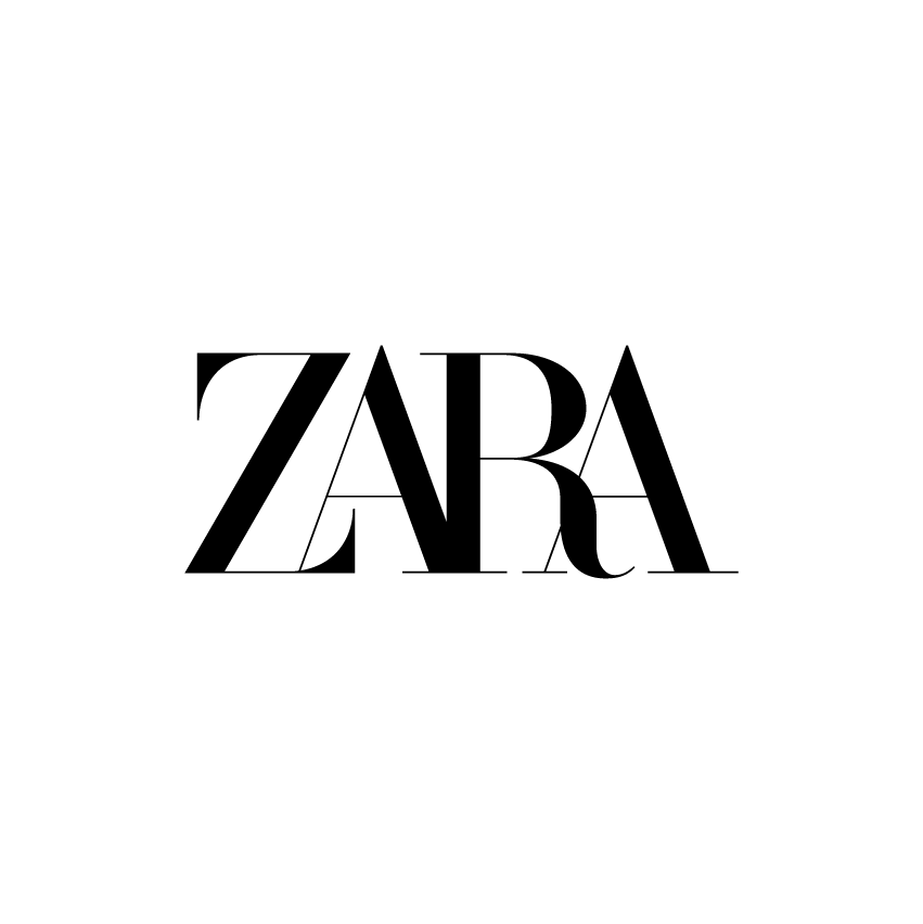 Logo 'ZARA' in bold, black, sans-serif font.