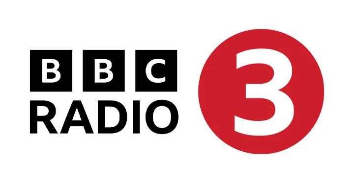 BBC Radio 3 logo, featuring the black BBC blocks and RADIO text next to a large white 3 inside a solid red circle.