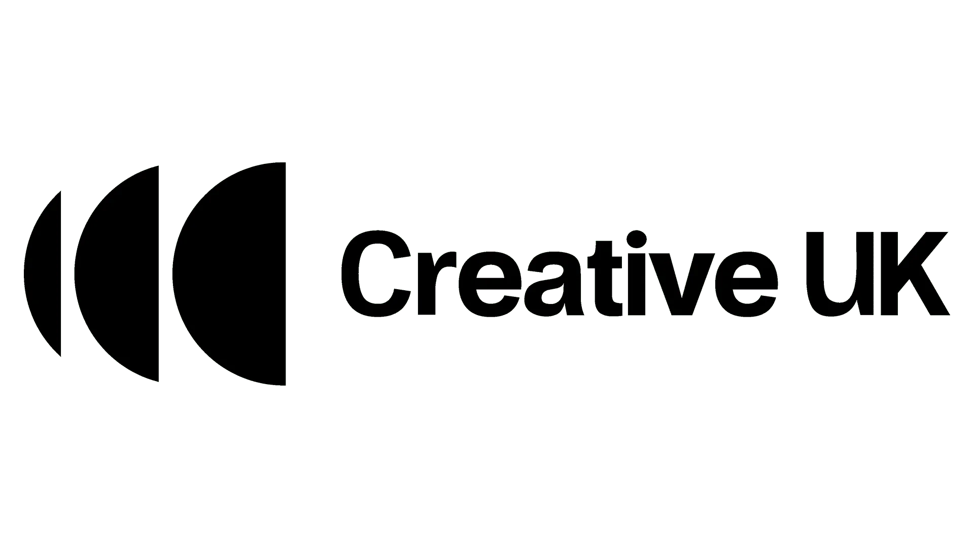 Black Creative UK logo with overlapping crescent shapes on a dark green background. Supports the UK's arts and media industries.