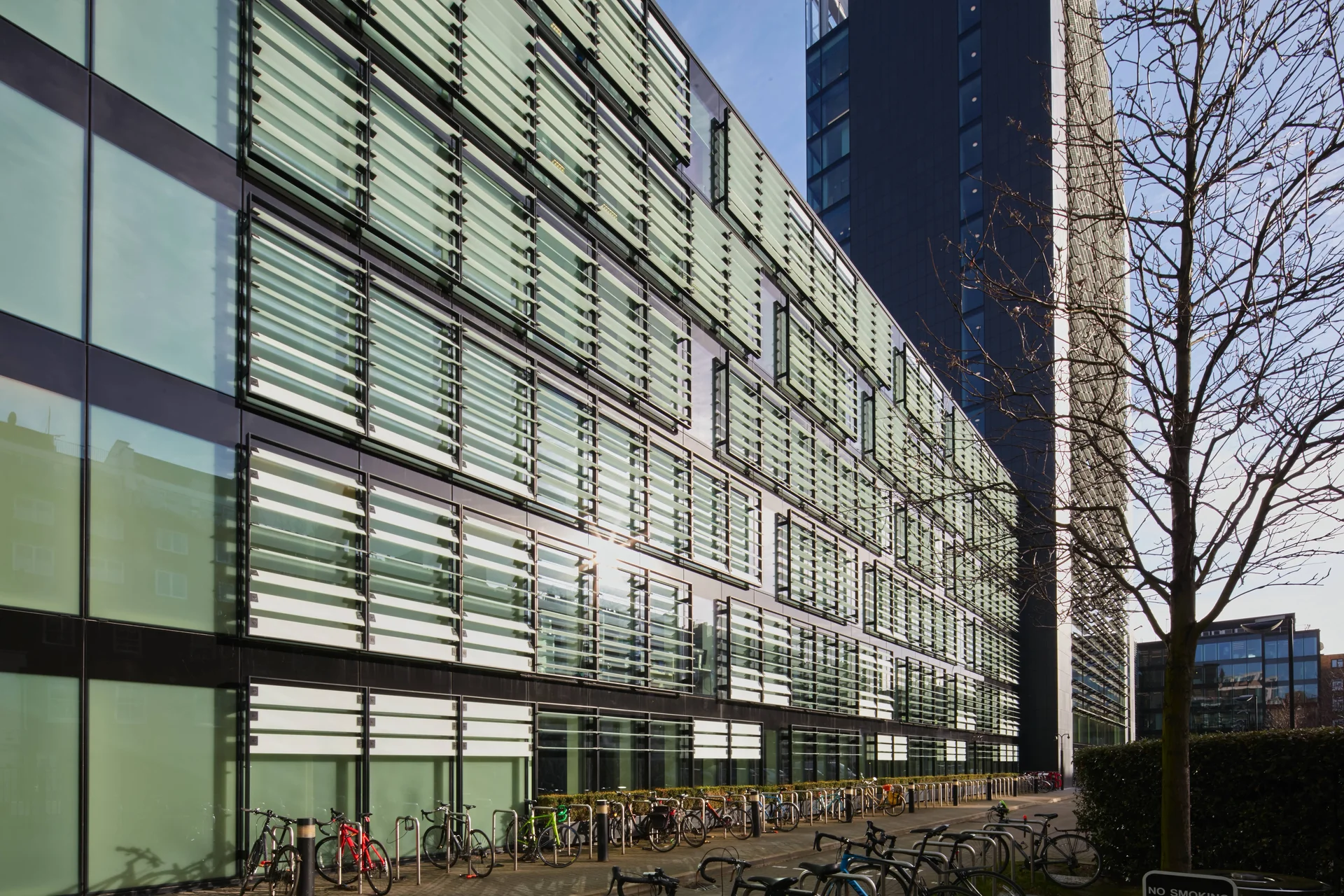 Contemporary glass exterior of an office building in Paddington