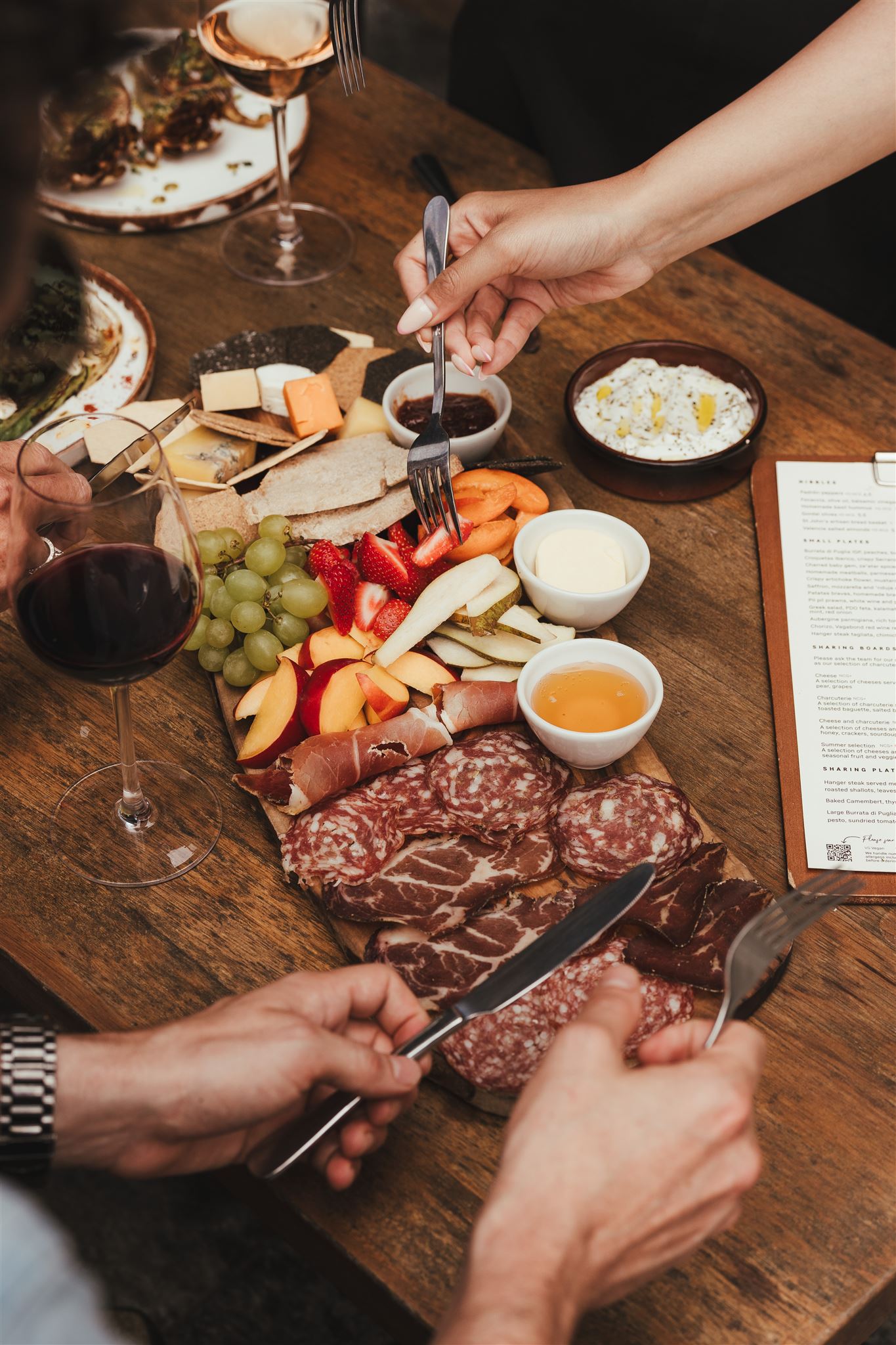 A charcuterie sharing platter from Vagabond