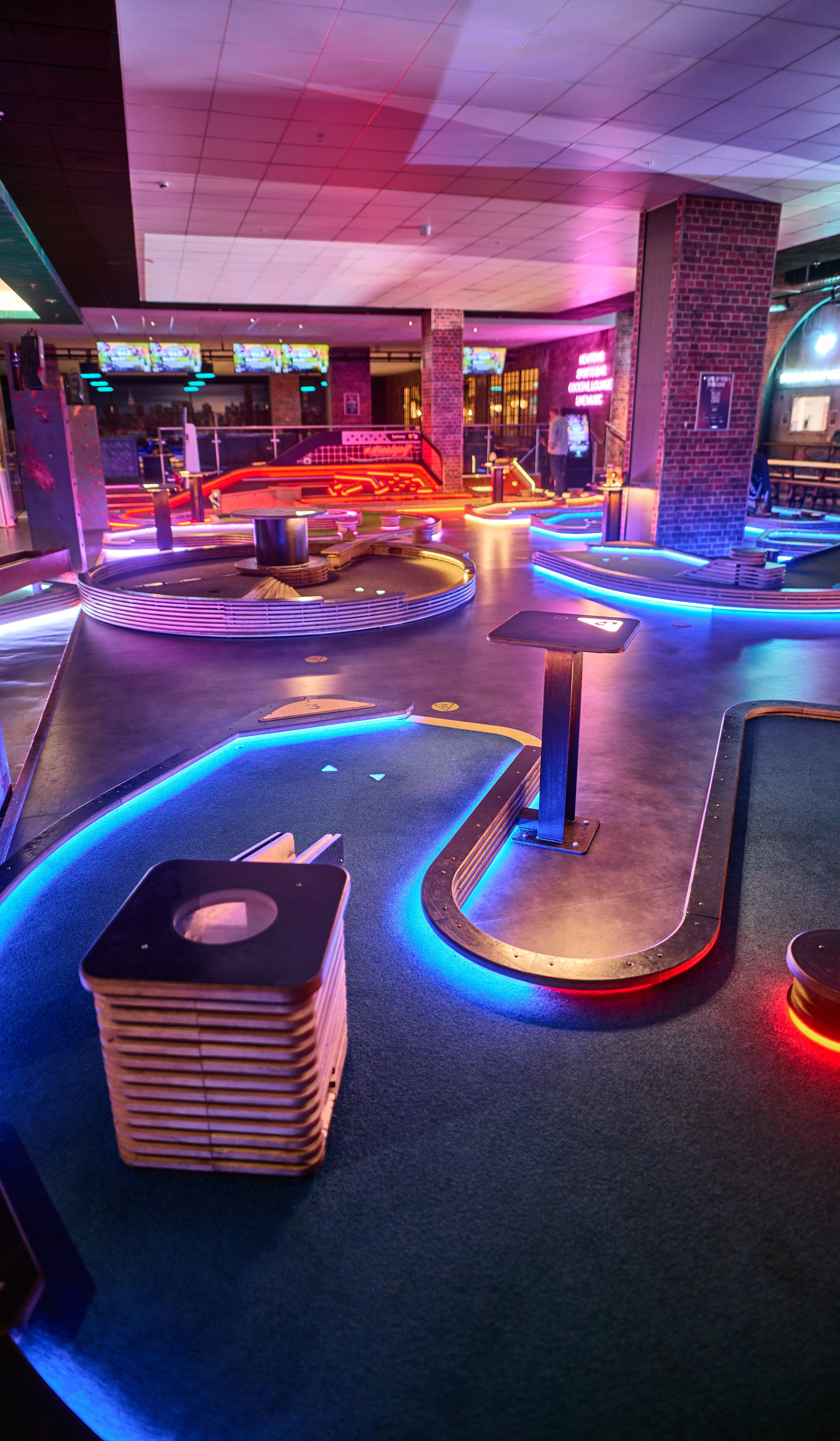 A view of the mini golf course at Gravity MAX in Southside Wandsworth