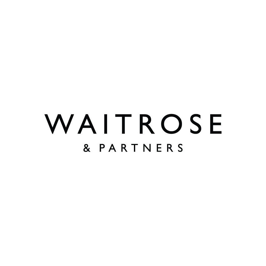 Black text 'WAITROSE & PARTNERS' centered on a white background.