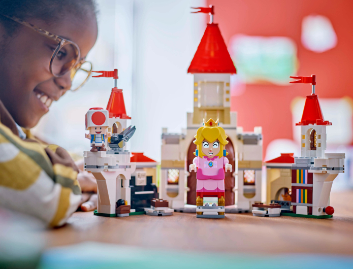 Girl playing with Lego