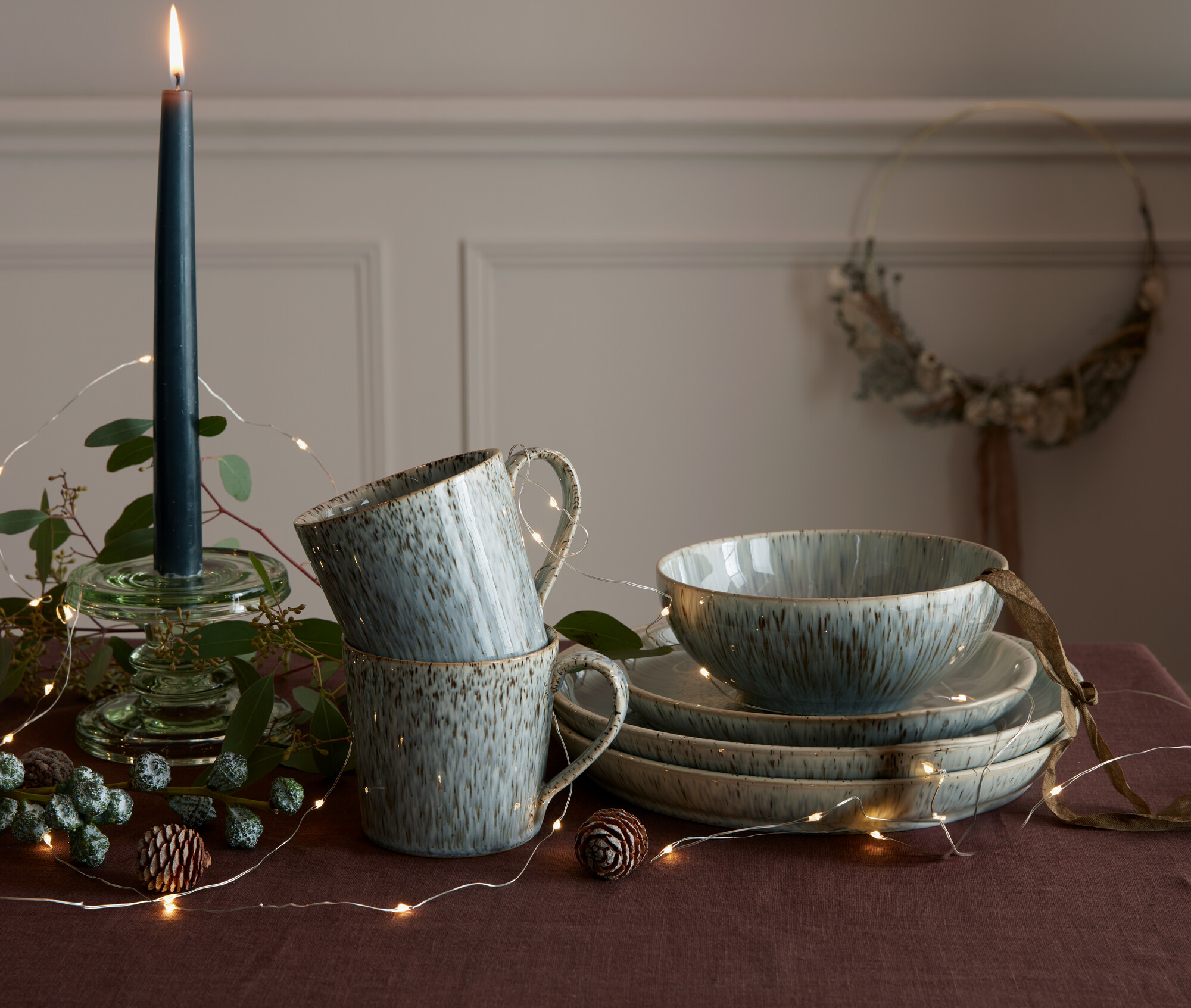 Green dinner set from Denby