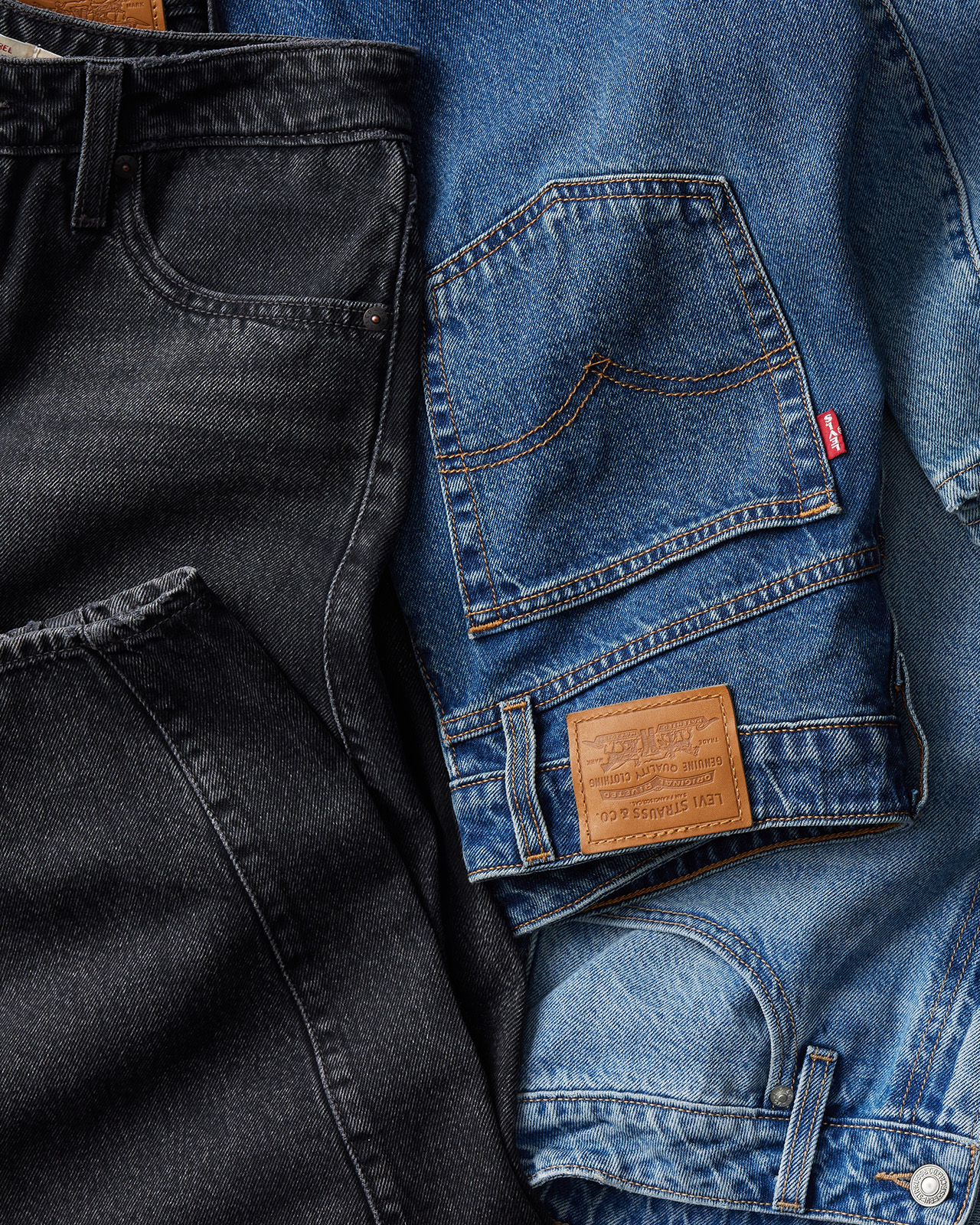 A pile of Levi jeans