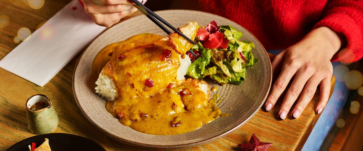 A cranberry katsu curry from Wagamama