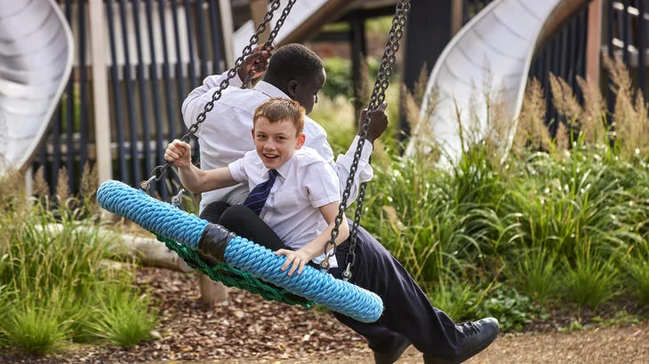 Children School Uniforms Rope Swing Play Area
