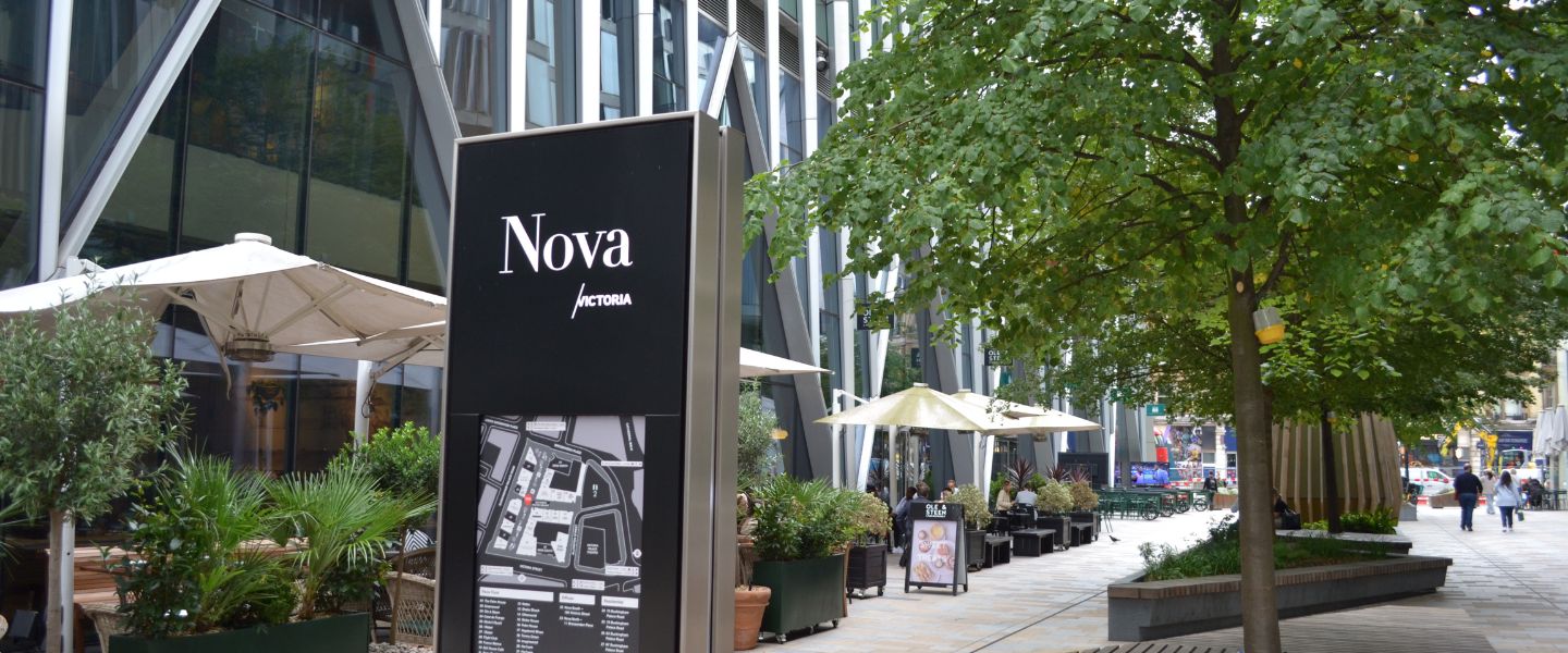 Outdoor seating at Nova Place