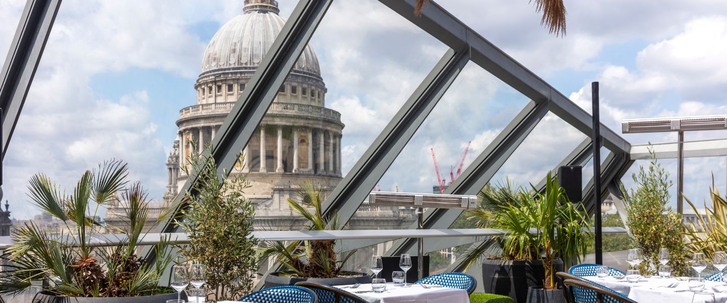 View of St Paul's Cathedral from One New Change roof terrace