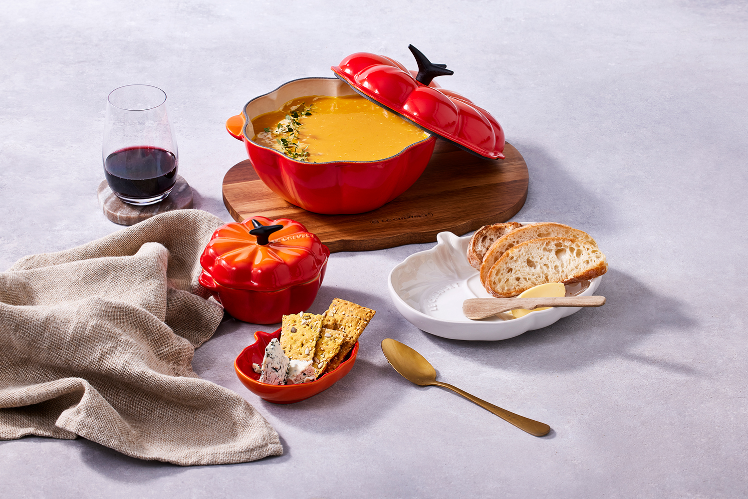 Le Creuset pumpkin soup
