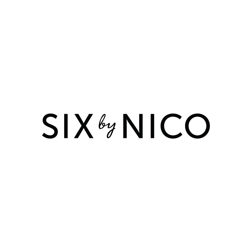The text 'SIX by NICO' in bold black font on a plain white background.
