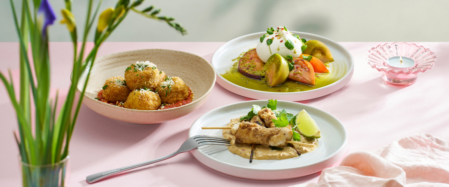 Starter dishes on the spring menu at The Sipping Room