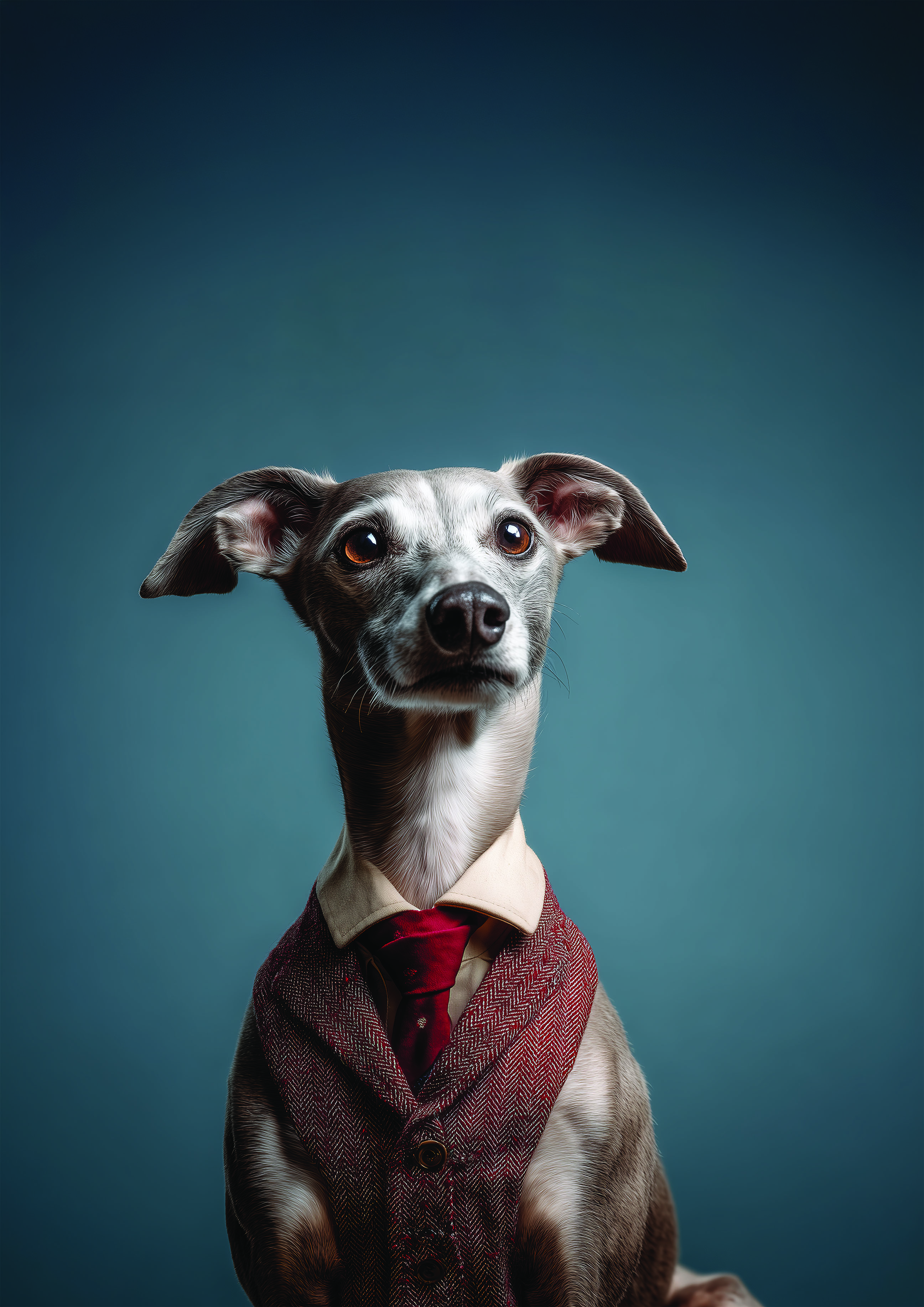 An image of a dog sitting outside.