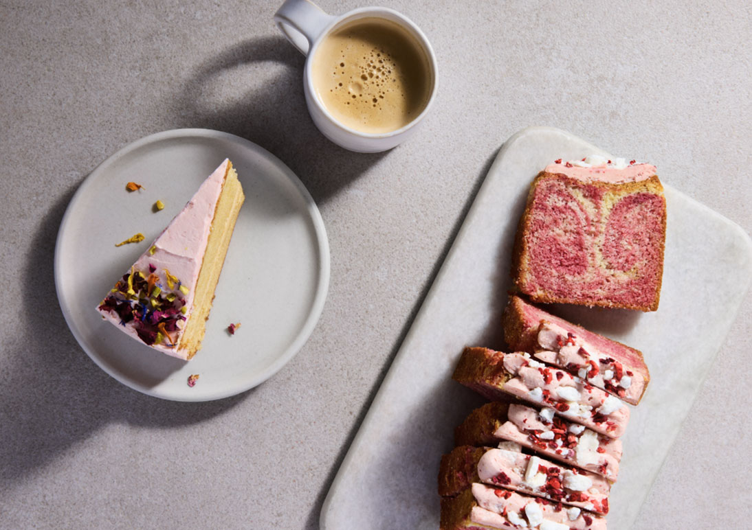 Cake and coffee on table