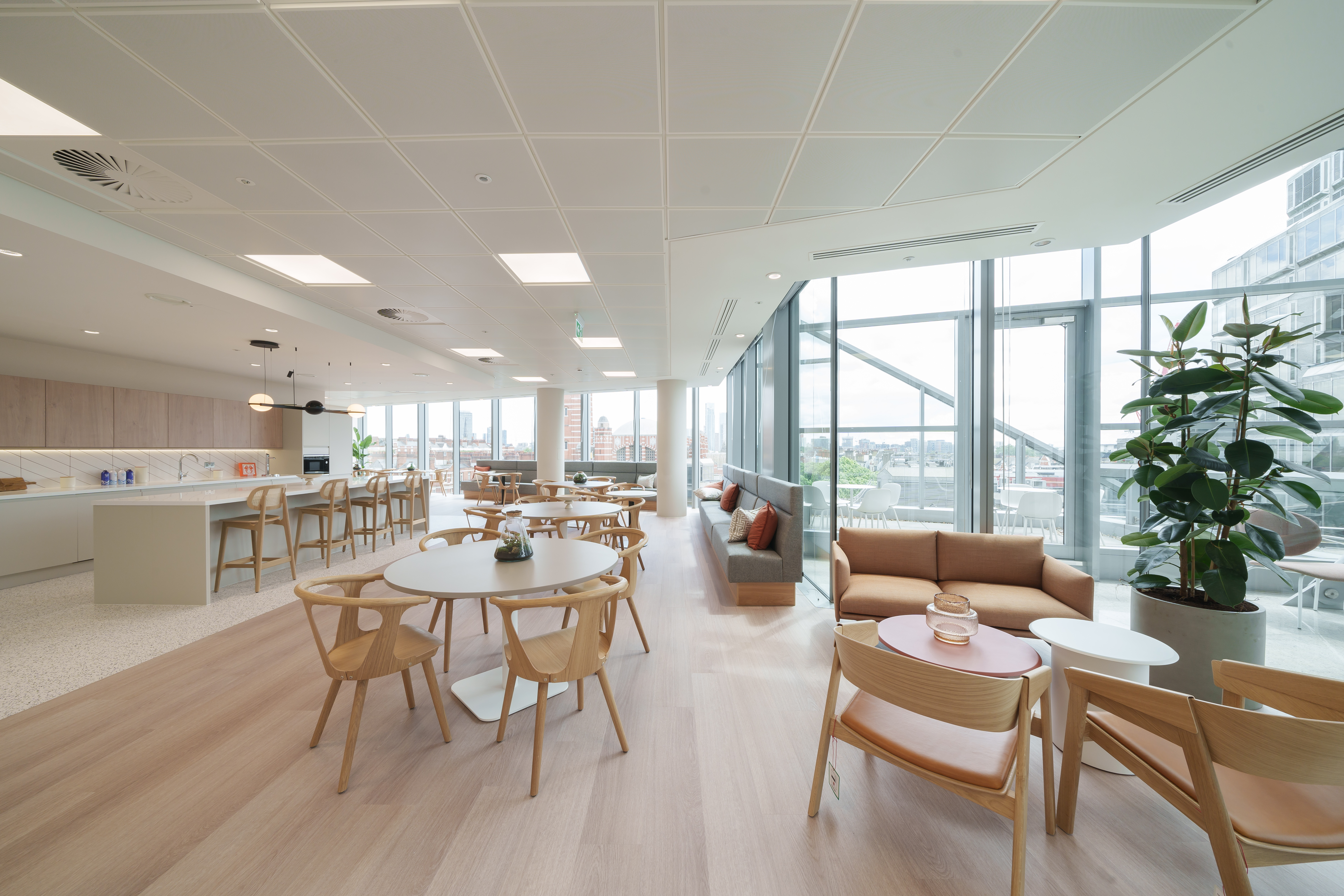 A dining area inside 123 Victoria Street
