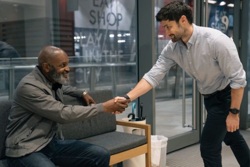 Two men shaking hands