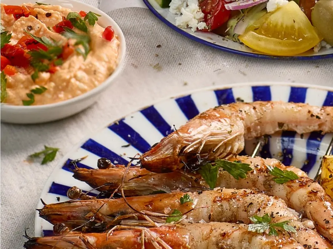 Mediterranean Prawns And Salad