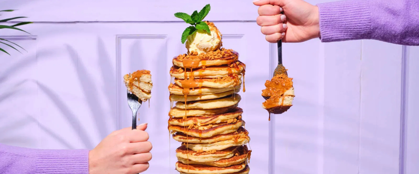 A stack of pancakes on a plate