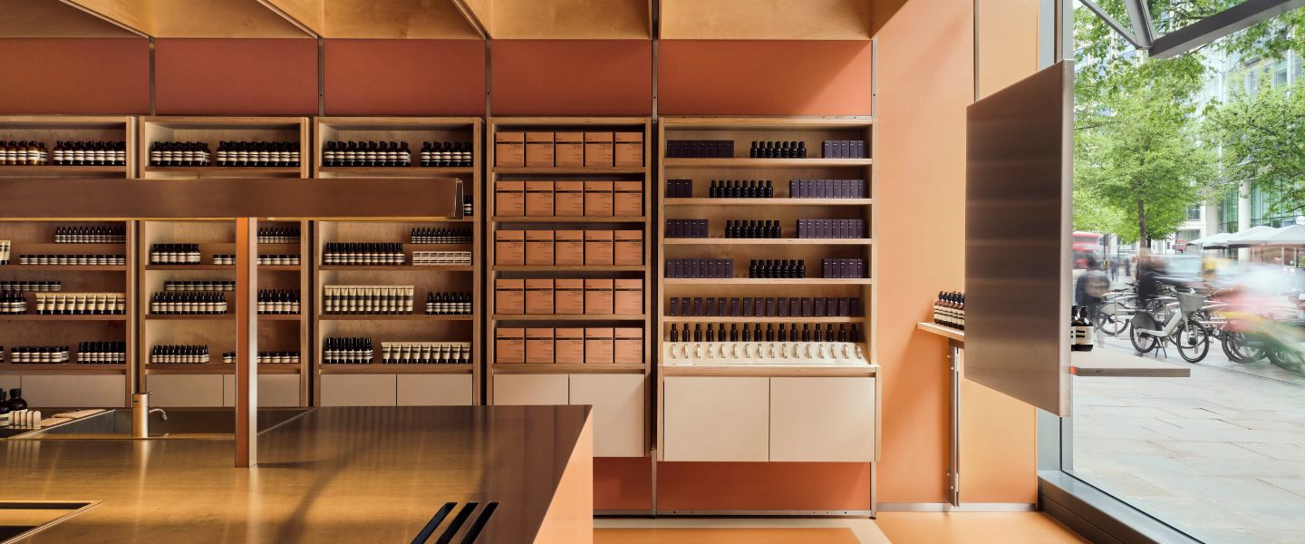 Inside the Aesop store at One New Change