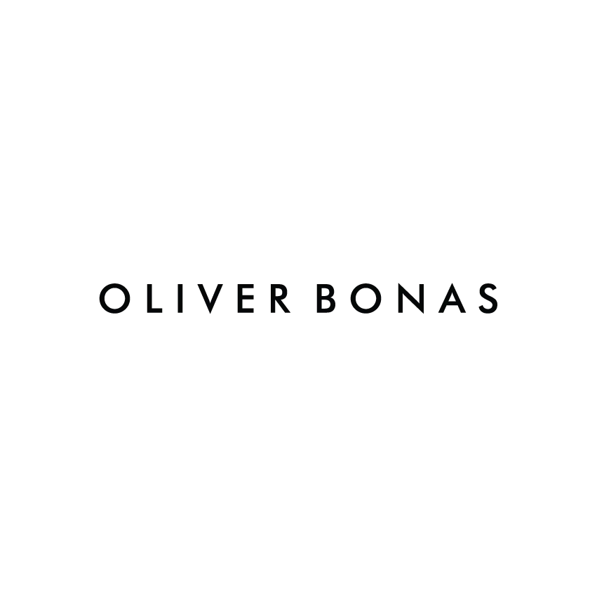 The text 'OLIVER BONAS' in bold, uppercase, black letters centered on a plain white background.