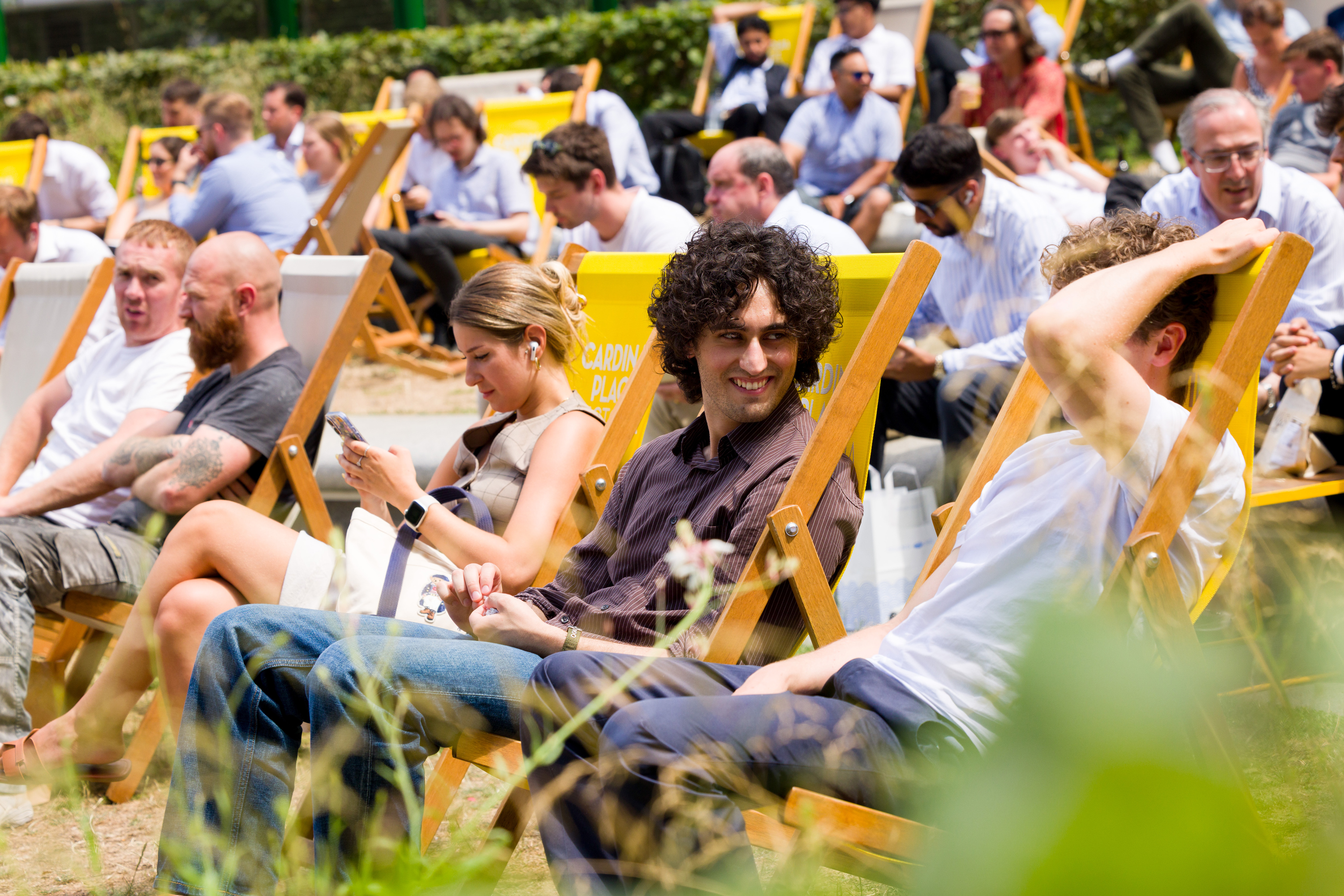 People watching wimbledon on the big screen at victoria london