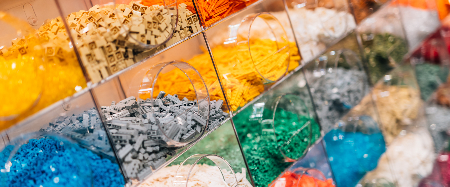 Lego display of bricks