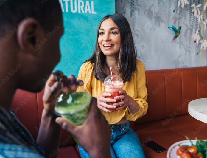 Man and woman enjoying a drink