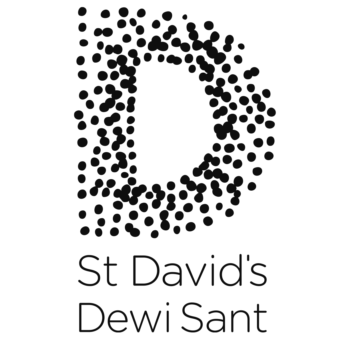 St David’s Dewi Sant logo with a large dotted “D” and modern text.