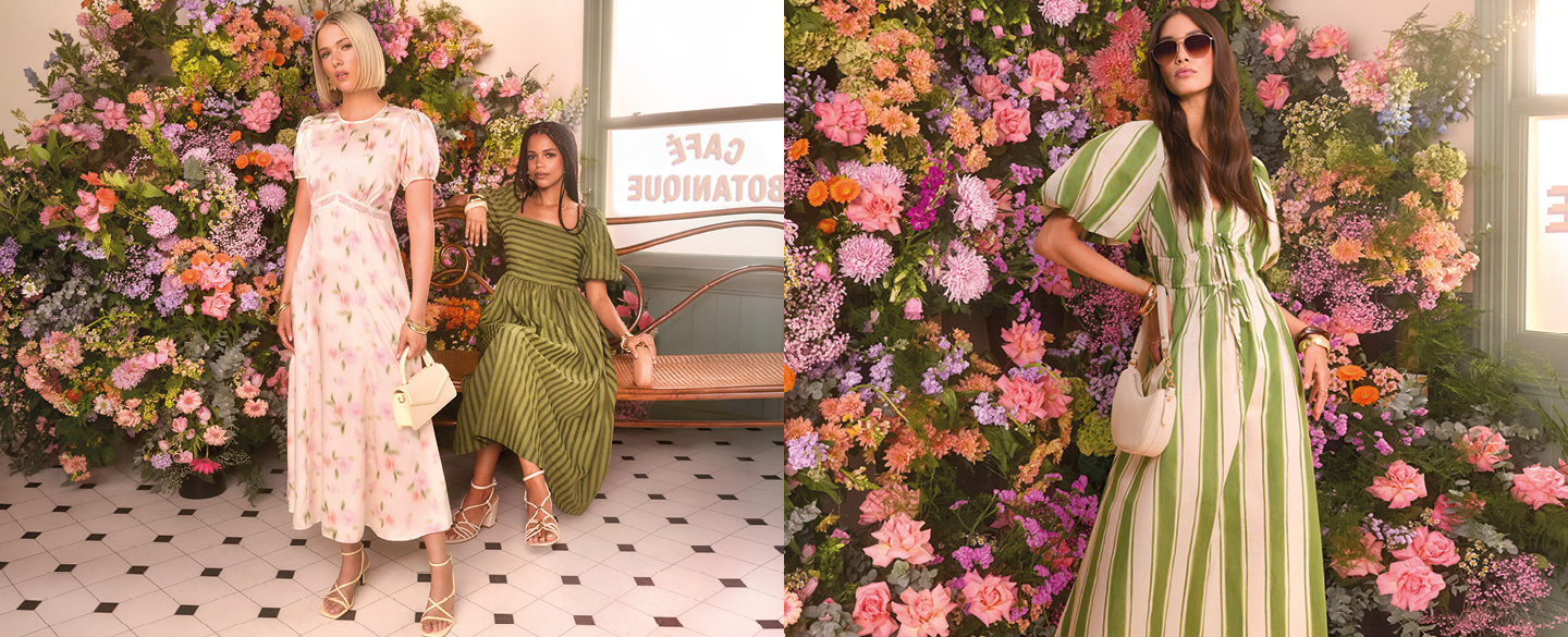 Two photos of the new Spring Edit clothing line from New Look