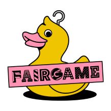 Fairgame logo showing a cartoon hook a duck