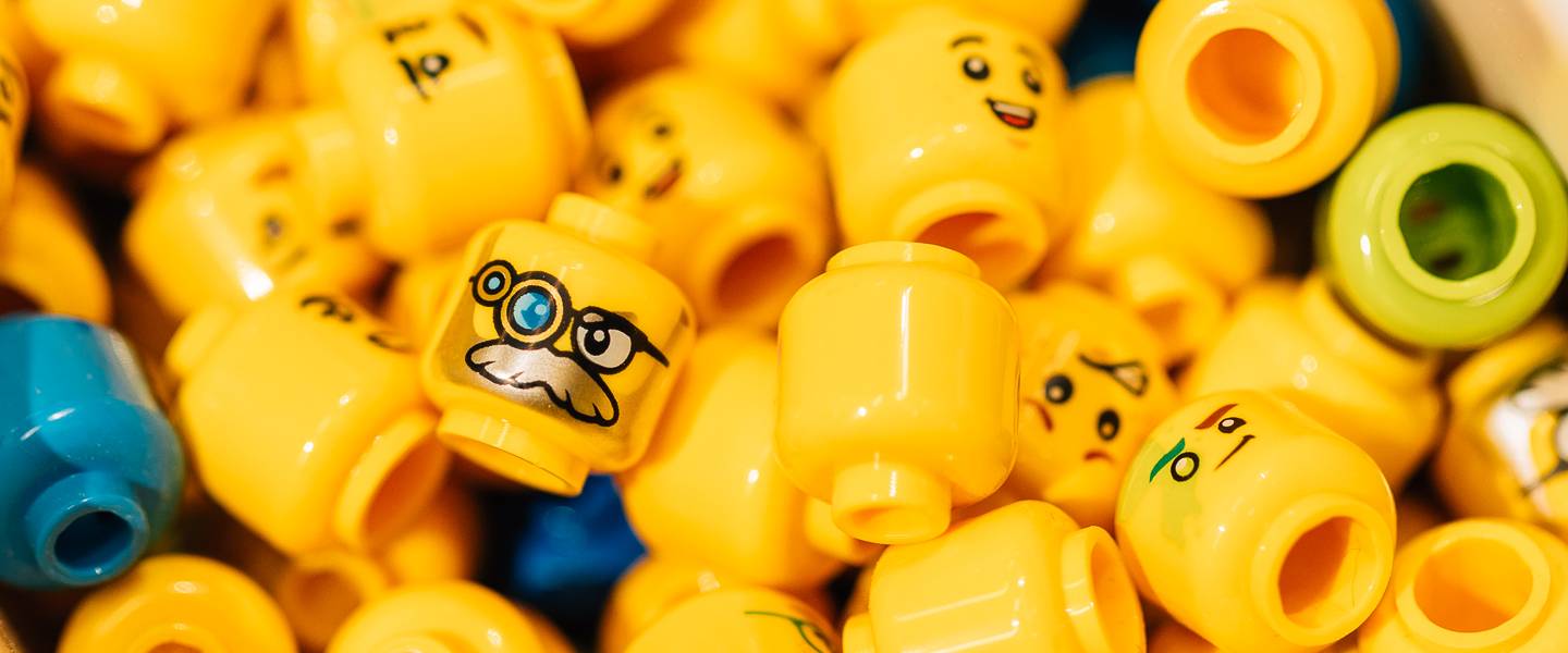 A collection of LEGO® character heads