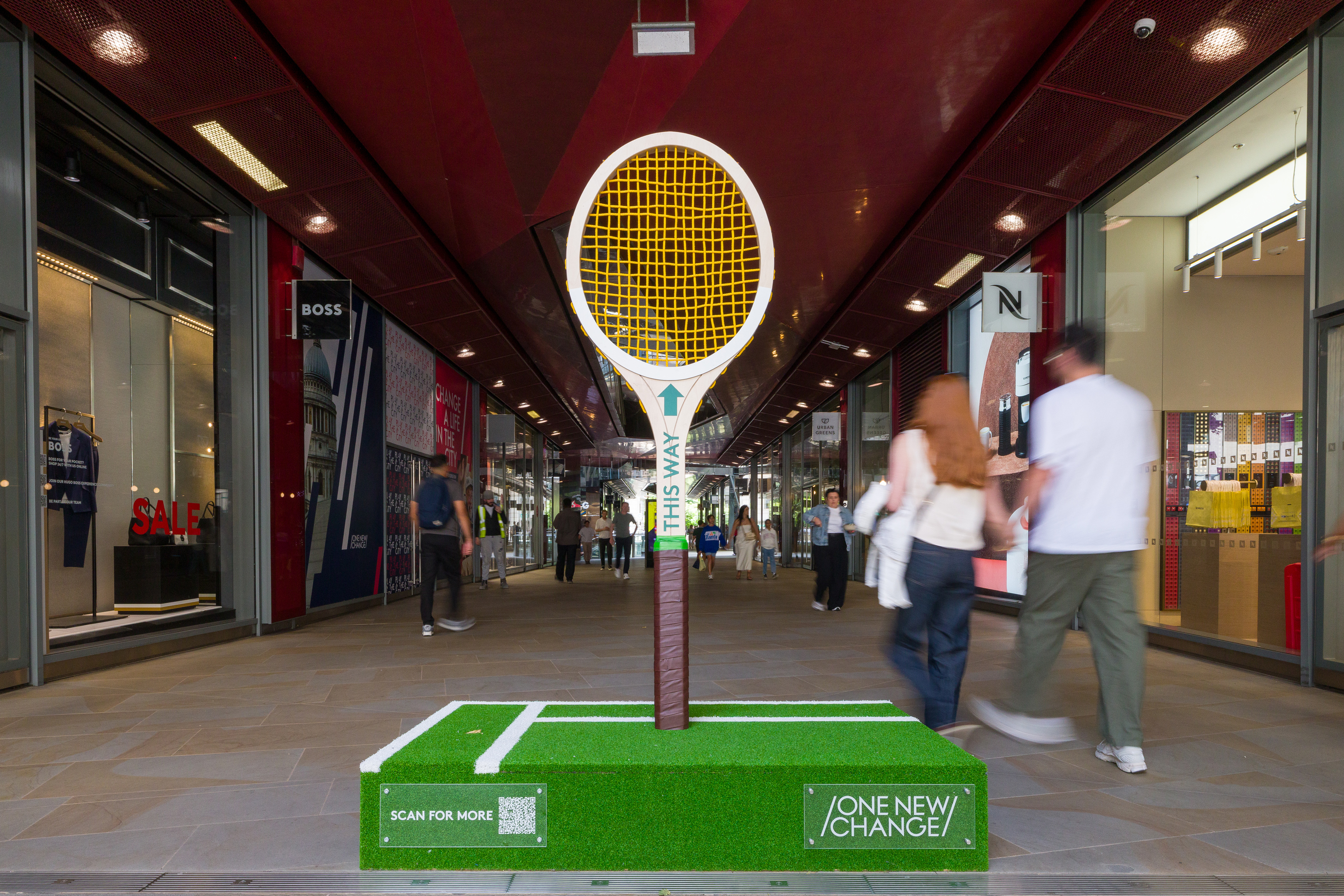 giant tennis racquet at one new change