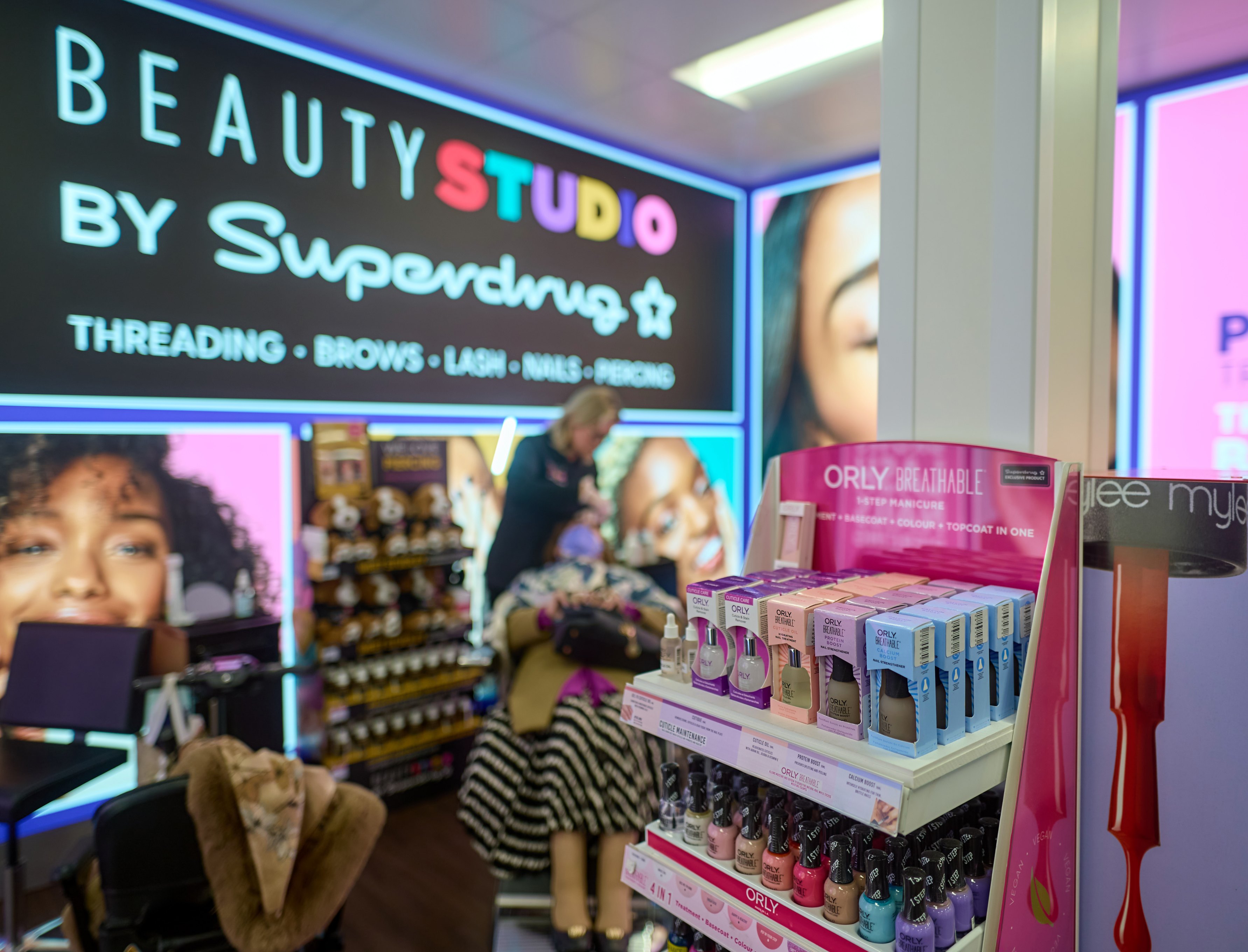 A photograph of a Beauty Studio inside a Superdrug store in Westwood Cross