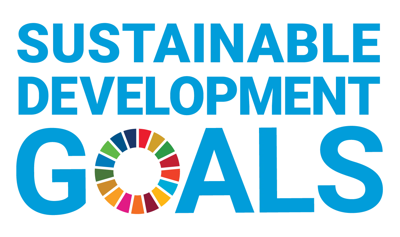 Logo for the **Sustainable Development Goals** (**SDGs**), featuring the words in blue text with the colorful 17-goal wheel icon replacing the letter 'O' in **GOALS**.