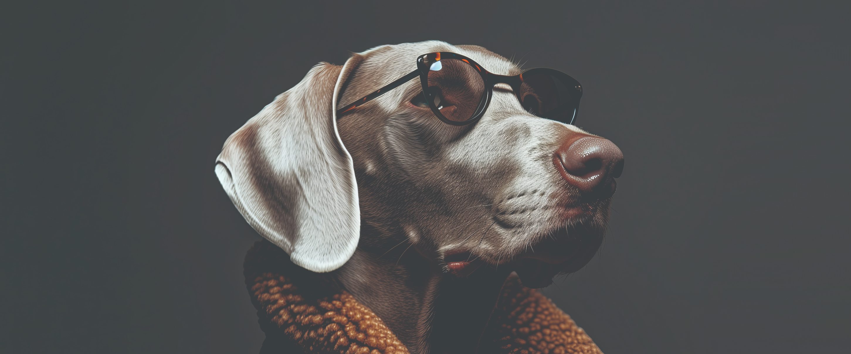An image of a wearing sunglasses against a black background