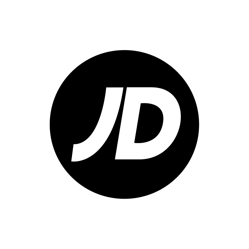 A black circle with the stylized white letters 'JD' centered inside, set against a white background.