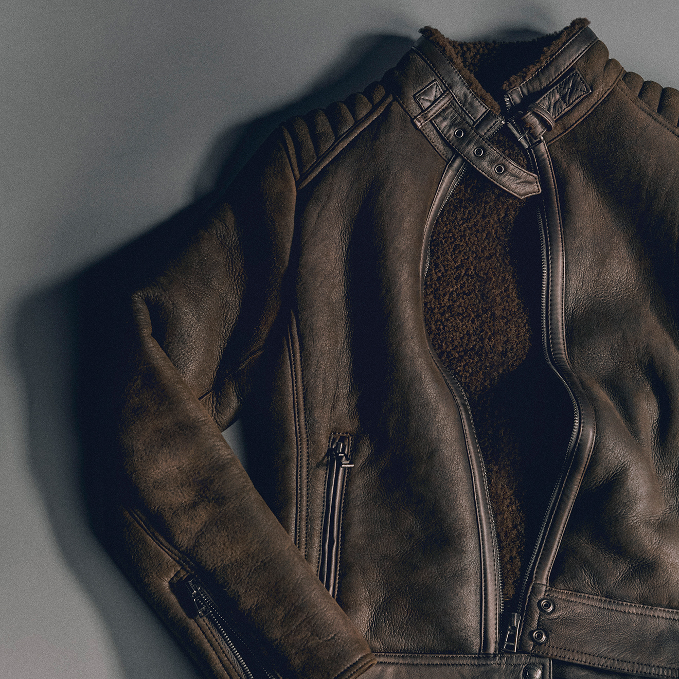 Brown leather jacket