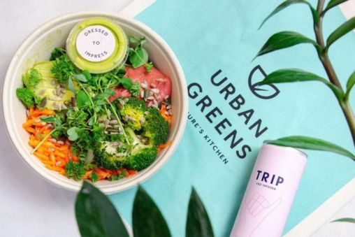 Colourful salad and drink from Urban Greens