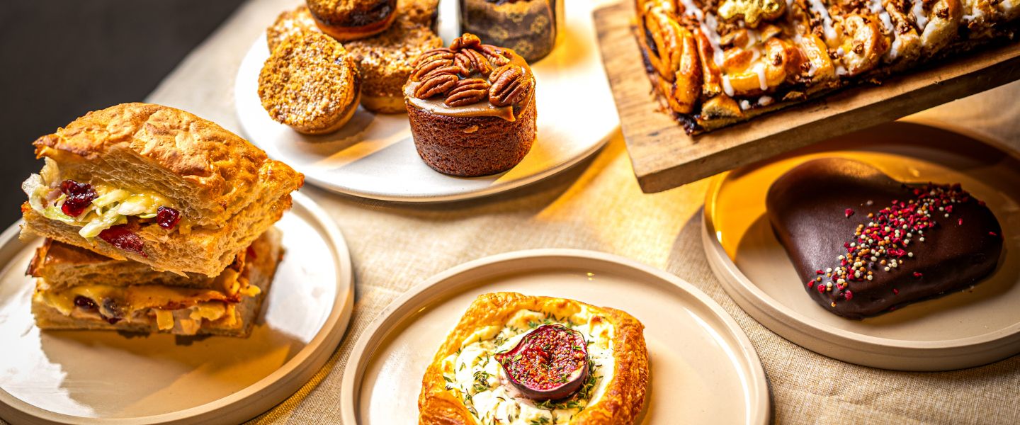 A table full of the festive items on the Ole & Steen menu
