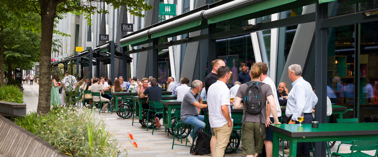 Outdoor seating at Nova Place