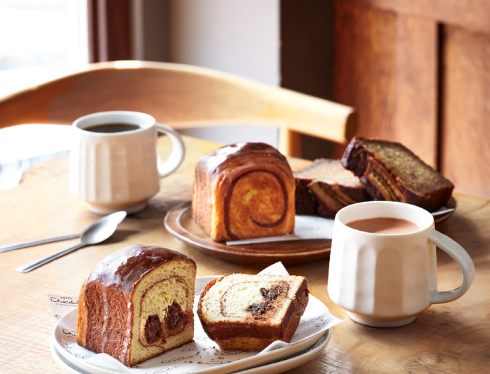 Cake and hot drinks