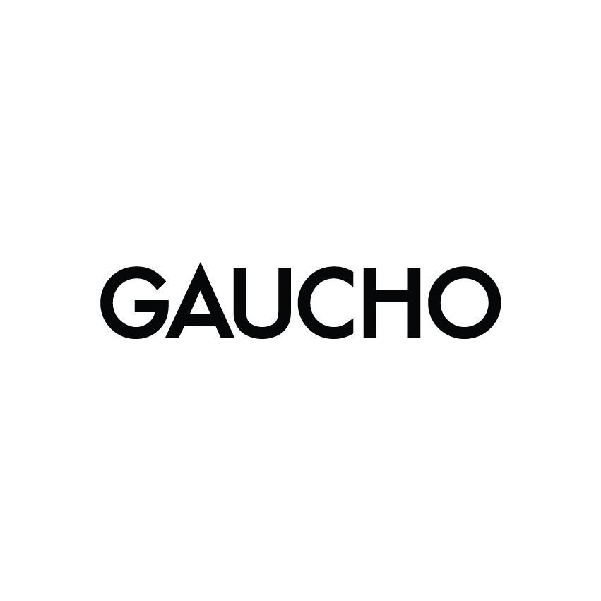 Logo 'GAUCHO' in bold, black, uppercase letters.