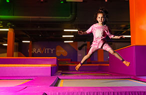 Child on trampoline