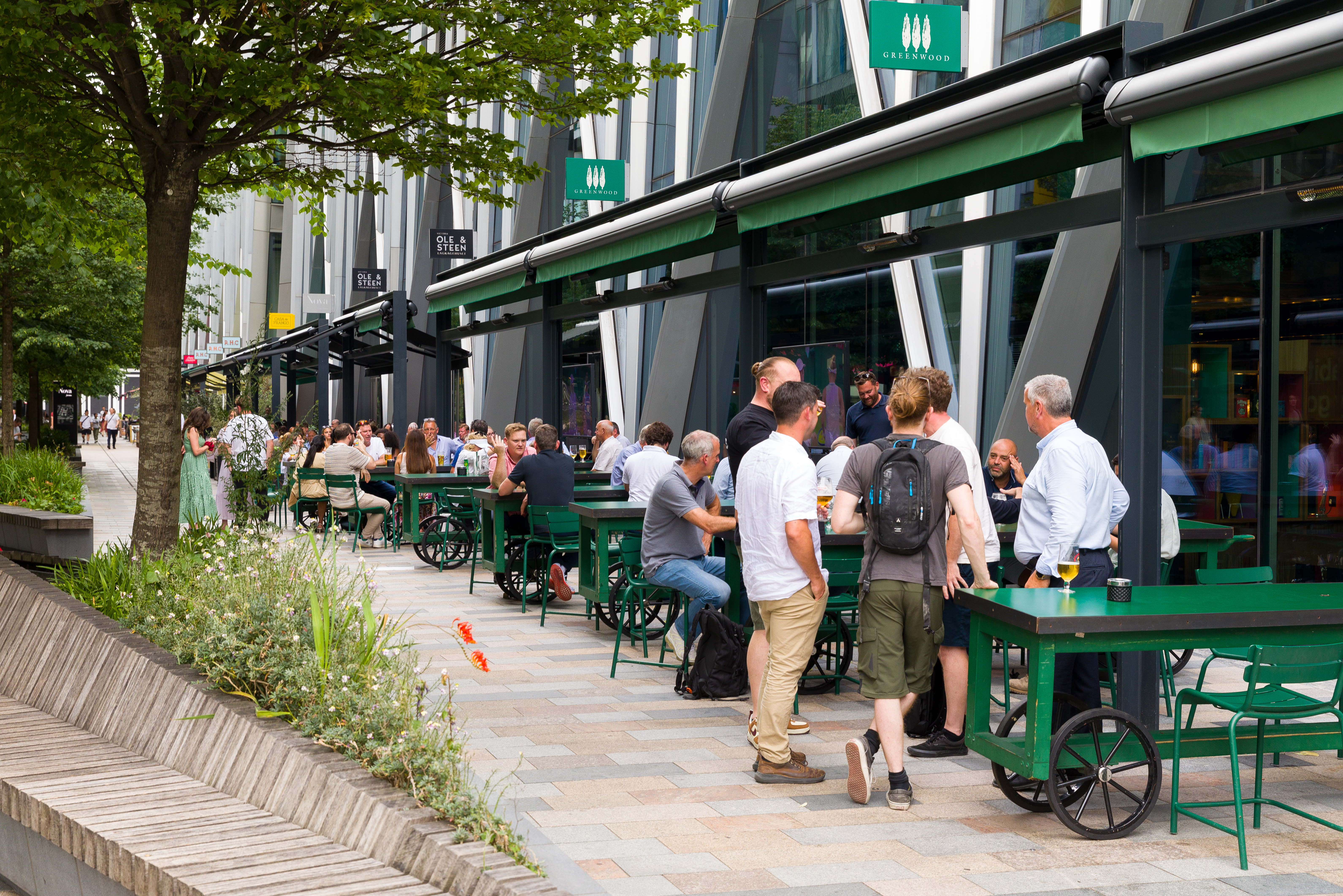 Outdoor seating at Nova Place