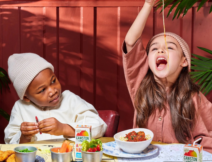 Two children eating