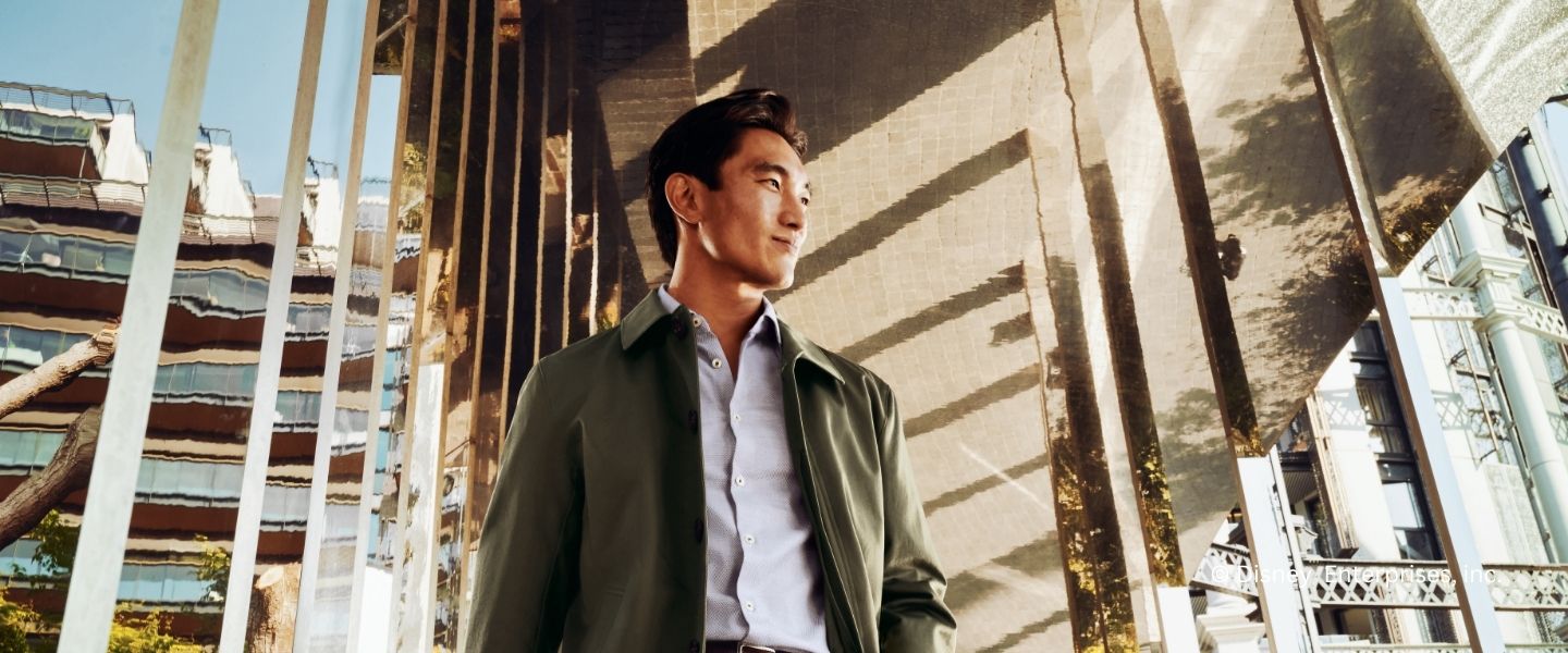 A male model wearing Charles Tyrwhitt clothing