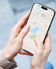 Phone with maps app open